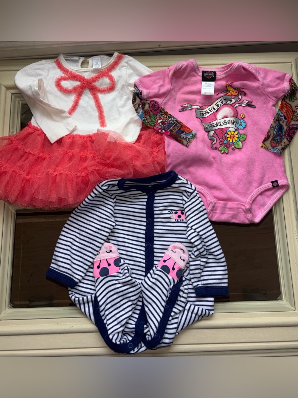 6/9 Months Baby Girl Clothes  3 Pair Bundle